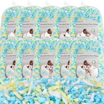 HONEHO 22kg Memory Foam-Füllung für Sitzsäcke Hinzufügen von Gelpartikeln, gemütlich und weich, ideal zum Füllen von Sitzsäcken für Kinder, Kissen, Hundebetten, Sofakissen HONEHO 22kg Memory Foam-Füllung für Sitzsäcke Hinzufügen von Gelpartikeln, gemütlich und weich, ideal zum Füllen von Sitzsäcken für Kinder, Kissen, Hundebetten, Sofakissen