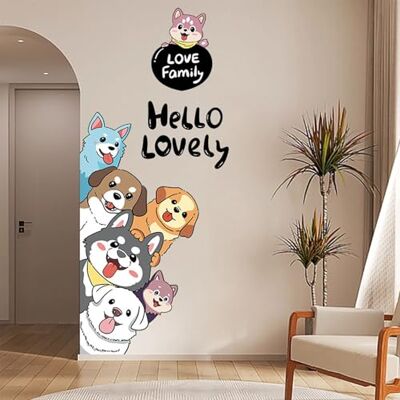 Sumneo Wandtattoo Tierische Dschungel-Szene mit Elefant, Giraffe, Löwe und mehr Abwaschbare Wandaufkleber für Kinderzimmer & Babyzimmer Für Jungen und Mädchen (Hund) Sumneo Wandtattoo Tierische Dschungel-Szene mit Elefant, Giraffe, Löwe und mehr Abwaschbare Wandaufkleber für Kinderzimmer & Babyzimmer Für Jungen und Mädchen (Hund)