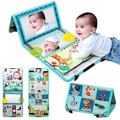 Zyluniy Faltbares Baby Spiegel Spielzeug, Kontrastbuch Baby mit Spiegel, 0-6 Monate Knisterstoff, Bauchlage Spielzeug, Montessori Lernspielzeug, ab 0–12 Monate, Sensorische Stimulation, Geschenk zur Geburt Zyluniy Faltbares Baby Spiegel Spielzeug, Kontrastbuch Baby mit Spiegel, 0-6 Monate Knisterstoff, Bauchlage Spielzeug, Montessori Lernspielzeug, ab 0–12 Monate, Sensorische Stimulation, Geschenk zur Geburt