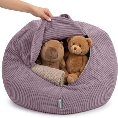 KiddyMoon Sitzsack für Kinder 2-in-1 Spielzeug Aufbewahrung 80x80x50cm ohne harte Kanten, langer Reißverschluss, maschinenwaschbarer Bezug, mit Heimtextilien befüllbar KiddyMoon Sitzsack für Kinder 2-in-1 Spielzeug Aufbewahrung 80x80x50cm ohne harte Kanten, langer Reißverschluss, maschinenwaschbarer Bezug, mit Heimtextilien befüllbar