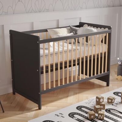Love For Sleep Babybett Beistellbett 120x60cm mit Sicherheitsbarriere Umwandelbar Anthrazit-Kiefer Tokyo Kinderbett Baby Bett Holz Kinderbett Babybett, Mitwachsend Gitterbett Baby Bed Love For Sleep Babybett Beistellbett 120x60cm mit Sicherheitsbarriere Umwandelbar Anthrazit-Kiefer Tokyo Kinderbett Baby Bett Holz Kinderbett Babybett, Mitwachsend Gitterbett Baby Bed