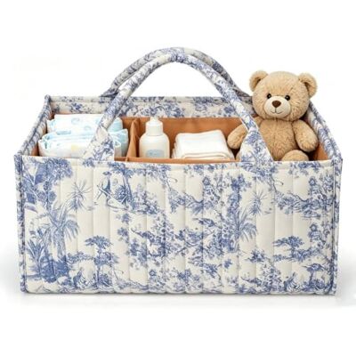 SDSFGX Baby-Windel-Organizer mit Blumenmuster, weicher Kinderzimmer-Aufbewahrungskorb, Wickel-Organizer für Mütter, Neugeborenen-Grundausstattung SDSFGX Baby-Windel-Organizer mit Blumenmuster, weicher Kinderzimmer-Aufbewahrungskorb, Wickel-Organizer für Mütter, Neugeborenen-Grundausstattung