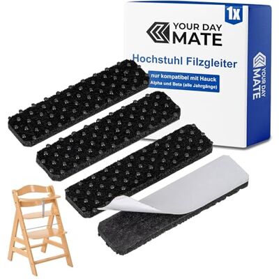 Your Day Mate Filzgleiter mit Noppen für Hochstuhl, 1 Set, kompatibel mit Hauck Alpha und BETA Kinderhochstuhl ohne Rollen, in Schwarz, zum Kleben, Filz Gleiterpad Stuhlbein Alpha Beta, Babystuhl Bodenschoner Your Day Mate Filzgleiter mit Noppen für Hochstuhl, 1 Set, kompatibel mit Hauck Alpha und BETA Kinderhochstuhl ohne Rollen, in Schwarz, zum Kleben, Filz Gleiterpad Stuhlbein Alpha Beta, Babystuhl Bodenschoner