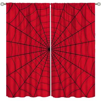 Yearn Jear Superhelden-Spinnennetz-Fenstervorhänge für Kinder, Babyzimmer, Schlafzimmer, Heimbüro, Dekoration, Dekoration, 107,7 x 114,7 cm, Rot Yearn Jear Superhelden-Spinnennetz-Fenstervorhänge für Kinder, Babyzimmer, Schlafzimmer, Heimbüro, Dekoration, Dekoration, 107,7 x 114,7 cm, Rot