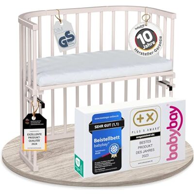 babybay Original Beistellbett, GS-geprüft, beige lackiert, mit Matratze Das Original vom Erfinder der Beistellbetten, massive Buche, stufenlos höhenverstellbar & mitwachsendes Babybett babybay Original Beistellbett, GS-geprüft, beige lackiert, mit Matratze Das Original vom Erfinder der Beistellbetten, massive Buche, stufenlos höhenverstellbar & mitwachsendes Babybett