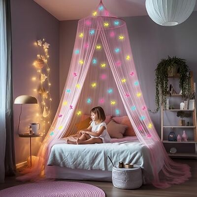 UB-STORE Betthimmel für Mädchen, Leuchtenden Einhörnern Prinzessinnen Moskitonetz Baldachin für Kinderzimmer Himmelbett Vorhänge für Kinder & Kinderbett UB-STORE Betthimmel für Mädchen, Leuchtenden Einhörnern Prinzessinnen Moskitonetz Baldachin für Kinderzimmer Himmelbett Vorhänge für Kinder & Kinderbett