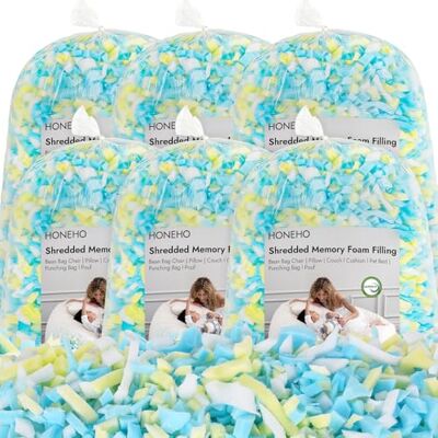 HONEHO 13.2kg Memory Foam-Füllung für Sitzsäcke Hinzufügen von Gelpartikeln, gemütlich und weich, ideal zum Füllen von Sitzsäcken für Kinder, Kissen, Hundebetten, Sofakissen HONEHO 13.2kg Memory Foam-Füllung für Sitzsäcke Hinzufügen von Gelpartikeln, gemütlich und weich, ideal zum Füllen von Sitzsäcken für Kinder, Kissen, Hundebetten, Sofakissen