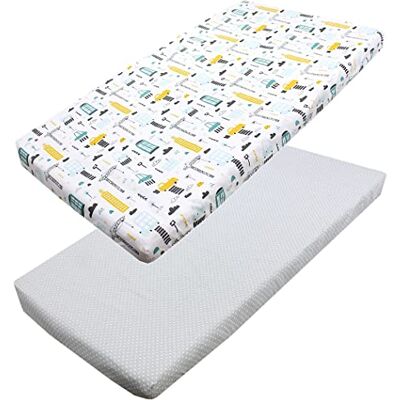TupTam Baby Spannbettlaken Kinder Spannbetttuch für Babybett Kinderbett 2er Pack, Farbe: Autos/Tupfen Grau, Größe: 90 x 200 cm TupTam Baby Spannbettlaken Kinder Spannbetttuch für Babybett Kinderbett 2er Pack, Farbe: Autos/Tupfen Grau, Größe: 90 x 200 cm