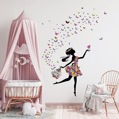 Tanlaby Blumen Fee Wandtattoo Wandsticker Schmetterling Mädchen Vogelkäfig Wandaufkleber für Mädchen Babyzimmer Wohnzimmer Schlafzimmer Kinderzimmer Hause Wanddekoration Tanlaby Blumen Fee Wandtattoo Wandsticker Schmetterling Mädchen Vogelkäfig Wandaufkleber für Mädchen Babyzimmer Wohnzimmer Schlafzimmer Kinderzimmer Hause Wanddekoration