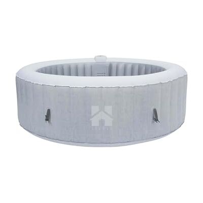 Home Deluxe Outdoor Whirlpool Splash Farbe: Beton ⌀ 208 cm, Höhe 65 cm, 130 Luftdüsen inkl. Abdeckung, Reparaturset, Filterset I Außen Whirlpool Spa für 6 Personen Home Deluxe Outdoor Whirlpool Splash Farbe: Beton ⌀ 208 cm, Höhe 65 cm, 130 Luftdüsen inkl. Abdeckung, Reparaturset, Filterset I Außen Whirlpool Spa für 6 Personen
