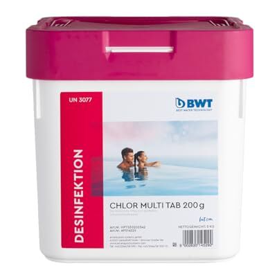BWT Chlor Multi Tab 200 g, 5 kg, Multifunktionstablette mit 80 % Aktivchlor Algenverhütung & Flockung, pH‑neutral, Depotwirkung bis 7 Tage BWT Chlor Multi Tab 200 g, 5 kg, Multifunktionstablette mit 80 % Aktivchlor Algenverhütung & Flockung, pH‑neutral, Depotwirkung bis 7 Tage