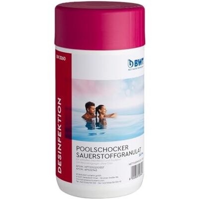BWT Poolschocker Sauerstoffgranulat 1 kg, chlorfreie Schockdesinfektion spaltet aktiven Sauerstoff ab, geruchlos, ideal für Erst- & Stoßbehandlung BWT Poolschocker Sauerstoffgranulat 1 kg, chlorfreie Schockdesinfektion spaltet aktiven Sauerstoff ab, geruchlos, ideal für Erst- & Stoßbehandlung
