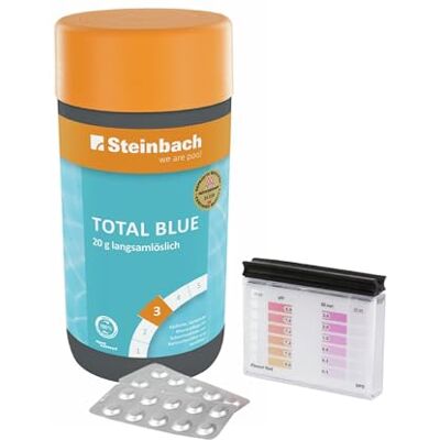 STEINBACH Poolpflege Test-Set Total Blue 1 kg (20 g langsamlöslich) & Testkit für pH-Wert/Chlor ideal zur Wasserkontrolle von pH-Wert und freiem Chlor Poolwasser sauber & kristallklar STEINBACH Poolpflege Test-Set Total Blue 1 kg (20 g langsamlöslich) & Testkit für pH-Wert/Chlor ideal zur Wasserkontrolle von pH-Wert und freiem Chlor Poolwasser sauber & kristallklar