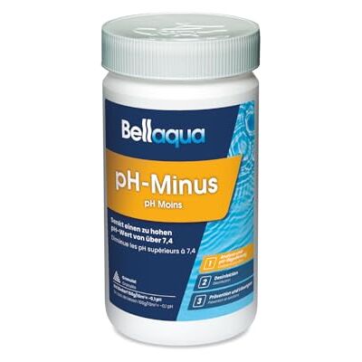 Bellaqua pH Minus Pool Whirlpool 1,5 kg Granulat pH Senker pH-Regulierung 100g / 10 m³ senkt pH-Wert um 0,1, schnelle Wirkung, direkt ins Wasser, pH-Idealwert 7,0-7,4, Pool und Whirlpool Bellaqua pH Minus Pool Whirlpool 1,5 kg Granulat pH Senker pH-Regulierung 100g / 10 m³ senkt pH-Wert um 0,1, schnelle Wirkung, direkt ins Wasser, pH-Idealwert 7,0-7,4, Pool und Whirlpool