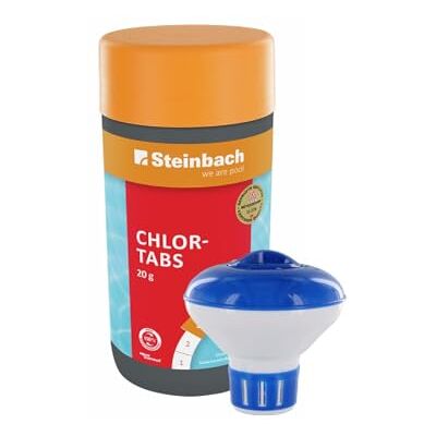 STEINBACH Poolpflege-Set Chlordosierschwimmer Mini Ø 12,5 cm & Chlortabs 20 g für Dauerdosierung & Schockchlorung mit Dosierregler ideal für kleine Pools & Whirlpools STEINBACH Poolpflege-Set Chlordosierschwimmer Mini Ø 12,5 cm & Chlortabs 20 g für Dauerdosierung & Schockchlorung mit Dosierregler ideal für kleine Pools & Whirlpools
