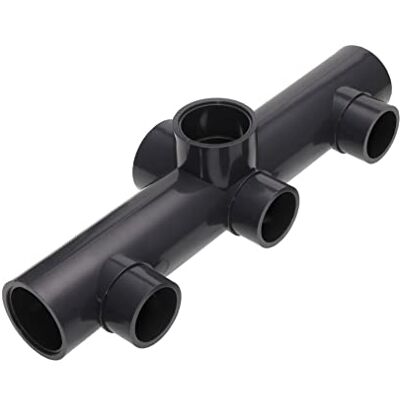 POWERHAUS24 PVC Wasserverteiler für 50 mm Rohrleitungen, Nenndruck: PN6, 3 optionale Zuläufe, 3 Ausgänge, 2 Stopfen, für Pool, Teich & mehr, Premium Qualität POWERHAUS24 PVC Wasserverteiler für 50 mm Rohrleitungen, Nenndruck: PN6, 3 optionale Zuläufe, 3 Ausgänge, 2 Stopfen, für Pool, Teich & mehr, Premium Qualität