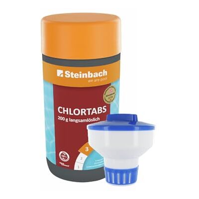 STEINBACH Poolpflege-Set Chlordosierschwimmer Maxi Ø 17 cm & Chlortabs 200 g, 1 kg für Dauerdosierung Verstellbarer Dosierregler für Pools & Salzwasser geeignet platzsparend faltbar STEINBACH Poolpflege-Set Chlordosierschwimmer Maxi Ø 17 cm & Chlortabs 200 g, 1 kg für Dauerdosierung Verstellbarer Dosierregler für Pools & Salzwasser geeignet platzsparend faltbar