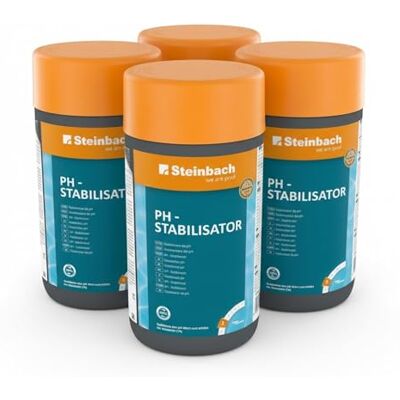 STEINBACH Poolpflege pH-Stabilisator 0753401TV00-4x1 kg Erhöht die Alkalinität (TA) Stabilisiert den pH-Wert Gut löslich Ideal für Whirlpools & weiches Wasser STEINBACH Poolpflege pH-Stabilisator 0753401TV00-4x1 kg Erhöht die Alkalinität (TA) Stabilisiert den pH-Wert Gut löslich Ideal für Whirlpools & weiches Wasser