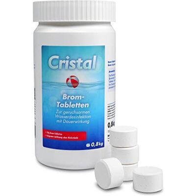 Cristal Bromtabletten 20g Zuverlässige Wasserdesinfektion ohne Chlor Langsam rückstandsfrei löslich Geruchsarme Alternative zu Chlor (3 Stück) Cristal Bromtabletten 20g Zuverlässige Wasserdesinfektion ohne Chlor Langsam rückstandsfrei löslich Geruchsarme Alternative zu Chlor (3 Stück)