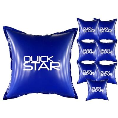 QUICK STAR 8 Stück Poolkissen Eckig 120x120 cm Blau 4 Seile & Sicherheitsventil 2X Reparaturset PVC 0,44mm Winter Pool Kissen mit Doppelnaht Luftkissen Chlor- und UV-Beständig QUICK STAR 8 Stück Poolkissen Eckig 120x120 cm Blau 4 Seile & Sicherheitsventil 2X Reparaturset PVC 0,44mm Winter Pool Kissen mit Doppelnaht Luftkissen Chlor- und UV-Beständig