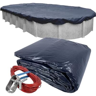Pool Mate 361521-PM Classic Winter Oval Aufstellpool Abdeckplane 4,6 x 6,4 m, Marineblau Pool Mate 361521-PM Classic Winter Oval Aufstellpool Abdeckplane 4,6 x 6,4 m, Marineblau