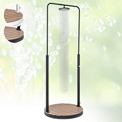 blumfeldt Mobile Gartendusche, Aussendusche für den Garten, Bodendusche mit Verstellbarem Duschkopf, Boden-Gartendusche mit Holz-Optik für Pool & Sauna, Außendusche Wasserdicht, Frost- & UV-Beständig blumfeldt Mobile Gartendusche, Aussendusche für den Garten, Bodendusche mit Verstellbarem Duschkopf, Boden-Gartendusche mit Holz-Optik für Pool & Sauna, Außendusche Wasserdicht, Frost- & UV-Beständig