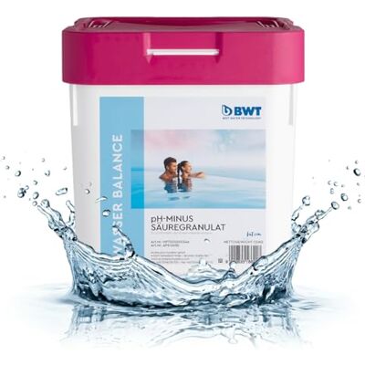 BWT pH-Minus Granulat 7,5 kg, zur gezielten pH-Wert-Senkung schnell löslich, freies Granulat, für Pool & Whirlpool, klares Wasser BWT pH-Minus Granulat 7,5 kg, zur gezielten pH-Wert-Senkung schnell löslich, freies Granulat, für Pool & Whirlpool, klares Wasser