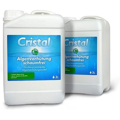 Cristal Algenverhütung SCHAUMFREI Verhindert Algenwachstum im Poolwasser und hilft Trübstoffe zu entfernen Geeignet für alle Pools & Schwimmbäder von 1000 bis 80000 Liter pH-neutral (6 Liter) Cristal Algenverhütung SCHAUMFREI Verhindert Algenwachstum im Poolwasser und hilft Trübstoffe zu entfernen Geeignet für alle Pools & Schwimmbäder von 1000 bis 80000 Liter pH-neutral (6 Liter)