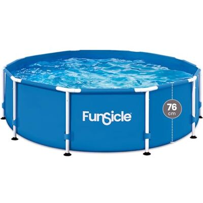 Waves Funsicle Active 305 x 76 cm Metallrahmen Outdoor Backyard Aberground Schwimmbad-Set mit Filterpumpe, Typ I Kartusche und Reparaturflicken Waves Funsicle Active 305 x 76 cm Metallrahmen Outdoor Backyard Aberground Schwimmbad-Set mit Filterpumpe, Typ I Kartusche und Reparaturflicken