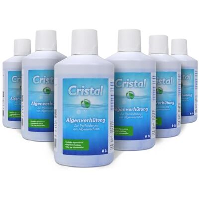 Cristal Pool Algenvernichter Hochwirksames Algizid für kristallklares Wasser 6 Liter Verhindert Algenwachstum & schützt vor Verfärbungen Cristal Pool Algenvernichter Hochwirksames Algizid für kristallklares Wasser 6 Liter Verhindert Algenwachstum & schützt vor Verfärbungen