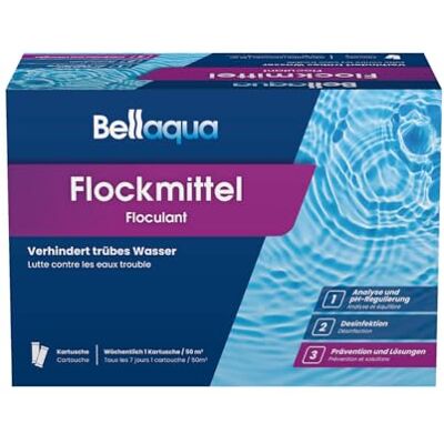 Bellaqua Flockkartuschen 1 kg Flockungsmittel für Sandfilter/Filterglas Kartusche Poolchemie, Wasserreinigung, Trübungsentfernung, Poolpflege für kristallklares Wasser Bellaqua Flockkartuschen 1 kg Flockungsmittel für Sandfilter/Filterglas Kartusche Poolchemie, Wasserreinigung, Trübungsentfernung, Poolpflege für kristallklares Wasser