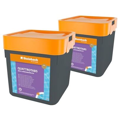 STEINBACH Poolpflege Quattrotabs 200 g langsamlöslich 0752605TV02-2x 5 kg 4-in-1 Chlortabletten mit Flockungsmittel pH-Stabilisator & Algenverhütung Multifunktionstabletten STEINBACH Poolpflege Quattrotabs 200 g langsamlöslich 0752605TV02-2x 5 kg 4-in-1 Chlortabletten mit Flockungsmittel pH-Stabilisator & Algenverhütung Multifunktionstabletten
