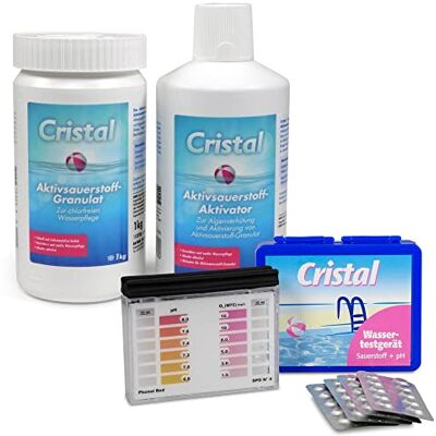 Bayrol Cristal-Set mit Aktivsauerstoff Granulat, Aktivator & Tester für eine schnelle und chlorfreie Wasserdesinfektion im Pool Bayrol Cristal-Set mit Aktivsauerstoff Granulat, Aktivator & Tester für eine schnelle und chlorfreie Wasserdesinfektion im Pool
