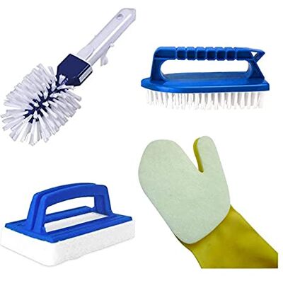 well2wellness ® Poolreiniger Set 4 Reinigungsbürste mit Griff und weißen Borsten, Pool Reinigungspad/Handpad mit Griff, Pool Reinigungshandschuh und Winkelbürste/Eckbürste aus Kunststoff well2wellness ® Poolreiniger Set 4 Reinigungsbürste mit Griff und weißen Borsten, Pool Reinigungspad/Handpad mit Griff, Pool Reinigungshandschuh und Winkelbürste/Eckbürste aus Kunststoff