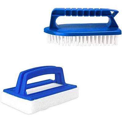 well2wellness ® Pool Handbürsten-Set Reinigungsbürste mit Griff und weißen Borsten + Pool Reinigungspad/Handpad mit Griff well2wellness ® Pool Handbürsten-Set Reinigungsbürste mit Griff und weißen Borsten + Pool Reinigungspad/Handpad mit Griff