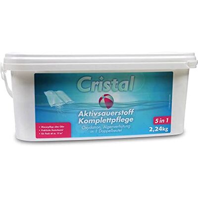 Cristal Aktivsauerstoff Komplettpflege 6,72 kg Chlorfreie Poolpflege 5-in-1 Desinfektion, Algenverhütung & pH-neutral Hautfreundlich & geruchslos für Pools & Whirlpools Cristal Aktivsauerstoff Komplettpflege 6,72 kg Chlorfreie Poolpflege 5-in-1 Desinfektion, Algenverhütung & pH-neutral Hautfreundlich & geruchslos für Pools & Whirlpools
