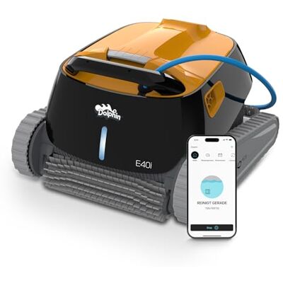 Dolphin E40i Automatischer Poolreiniger Poolroboter mit Kabel Boden, Wasserlinie und Wandreinigung Kontrolle mit app, Eingelassene Pools bis zu 12 m Dolphin E40i Automatischer Poolreiniger Poolroboter mit Kabel Boden, Wasserlinie und Wandreinigung Kontrolle mit app, Eingelassene Pools bis zu 12 m