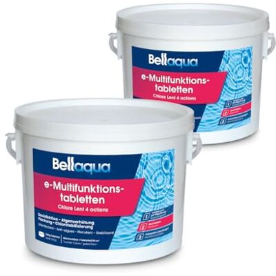 Bellaqua Chlortabletten für Pool 2 x 3 kg 200g Multitabs Langzeit Desinfektion, Algenverhütung, Flockung, Chlorstabilisierung 1 Tablette / 20 m³ pro Woche, Skimmer oder Dosierschwimmer Bellaqua Chlortabletten für Pool 2 x 3 kg 200g Multitabs Langzeit Desinfektion, Algenverhütung, Flockung, Chlorstabilisierung 1 Tablette / 20 m³ pro Woche, Skimmer oder Dosierschwimmer