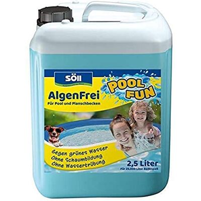 Söll 81506 PoolFun AlgenFrei 2,5 l Algenmittel, Reinigungsmittel für Pool Planschbecken Schwimmbad Kinderbecken Swimmingpool Whirlpool Söll 81506 PoolFun AlgenFrei 2,5 l Algenmittel, Reinigungsmittel für Pool Planschbecken Schwimmbad Kinderbecken Swimmingpool Whirlpool
