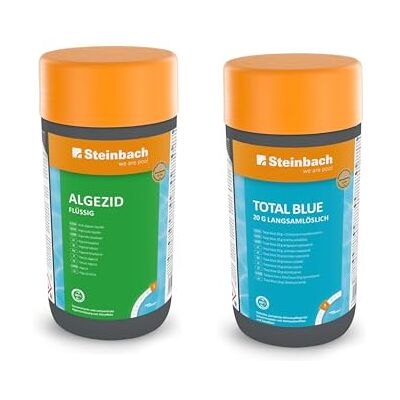 STEINBACH Poolpflege Starter-Set Algezid flüssig + Total Blue langsamlöslich 20g Perfektes Set zur Reinigung und Wartung Poolwasser sauber und kristallklar STEINBACH Poolpflege Starter-Set Algezid flüssig + Total Blue langsamlöslich 20g Perfektes Set zur Reinigung und Wartung Poolwasser sauber und kristallklar