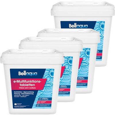 Bellaqua Chlortabletten für Pool 4 x 5 kg 200g Multitabs Langzeit Desinfektion, Algenverhütung, Flockung, Chlorstabilisierung 1 Tablette / 20 m³ pro Woche, Skimmer oder Dosierschwimmer Bellaqua Chlortabletten für Pool 4 x 5 kg 200g Multitabs Langzeit Desinfektion, Algenverhütung, Flockung, Chlorstabilisierung 1 Tablette / 20 m³ pro Woche, Skimmer oder Dosierschwimmer