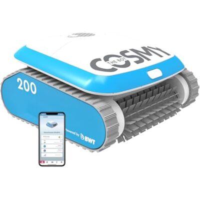 BWT COSMY 200 Poolroboter mit Kabel reinigt Boden, Wand und Wasserlinie 16m Kabellänge, mit App-Steuerung, für Pools bis 10 m Länge, Leicht & Kompakt BWT COSMY 200 Poolroboter mit Kabel reinigt Boden, Wand und Wasserlinie 16m Kabellänge, mit App-Steuerung, für Pools bis 10 m Länge, Leicht & Kompakt