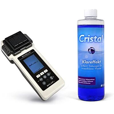 Cristal PoolLAB 2.0 Photometer Edition-70 Testtabletten + 1x Klareffekt-24 Parameter-3 gleichzeitige Messungen-Professionelle Wasseranalyse für Pools & Whirlpools-Bluetooth WiFi Farbdisplay, Blau Cristal PoolLAB 2.0 Photometer Edition-70 Testtabletten + 1x Klareffekt-24 Parameter-3 gleichzeitige Messungen-Professionelle Wasseranalyse für Pools & Whirlpools-Bluetooth WiFi Farbdisplay, Blau