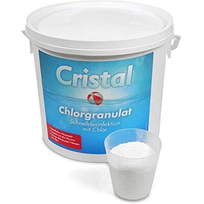 Cristal Chlorgranulat schnell löslich 5 kg Schnelldesinfektion mit Chlor Sofortige Wirkung gegen Trübungen und Algen Stoßchlorung Pool Whirlpool Cristal Chlorgranulat schnell löslich 5 kg Schnelldesinfektion mit Chlor Sofortige Wirkung gegen Trübungen und Algen Stoßchlorung Pool Whirlpool