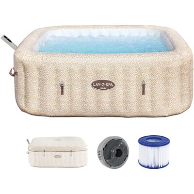 Bestway Lay-Z-SPA Whirlpool Rome AirJet, 201 x 201 x 71 cm, 7 Personen, Energiesparend, 180 AirJet-Düsen, App-Steuerung, UltraFit-Pumpeneinheit, Thermo-Abdeckung, TÜV Rheinland, Sandmarmor-Optik Bestway Lay-Z-SPA Whirlpool Rome AirJet, 201 x 201 x 71 cm, 7 Personen, Energiesparend, 180 AirJet-Düsen, App-Steuerung, UltraFit-Pumpeneinheit, Thermo-Abdeckung, TÜV Rheinland, Sandmarmor-Optik