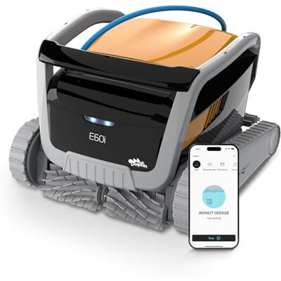 Dolphin E60i Automatischer Poolreiniger Poolroboter mit Kabel Boden, Wasserlinie und Wandreinigung Kontrolle mit app, Eingelassene Pools bis zu 15 m Dolphin E60i Automatischer Poolreiniger Poolroboter mit Kabel Boden, Wasserlinie und Wandreinigung Kontrolle mit app, Eingelassene Pools bis zu 15 m