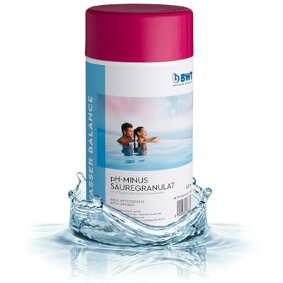 BWT pH-Minus Granulat 1,5 kg, zur Senkung des pH-Wertes von Poolwasser schnell löslich, freies Granulat, gezielte pH-Wert-Senkung, für Pool & Whirlpool, klares Wasser BWT pH-Minus Granulat 1,5 kg, zur Senkung des pH-Wertes von Poolwasser schnell löslich, freies Granulat, gezielte pH-Wert-Senkung, für Pool & Whirlpool, klares Wasser
