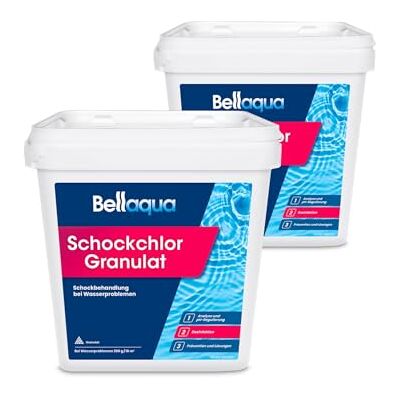 Bellaqua Chlorgranulat für Pool & Whirlpool 2 x 5 kg Schockchlorung Gegen grünes und trübes Wasser, 200g / 10 m³ Schock, 50g / 10 m³ Dauerpflege, direkt ins Wasser, Pool und Whirlpool Bellaqua Chlorgranulat für Pool & Whirlpool 2 x 5 kg Schockchlorung Gegen grünes und trübes Wasser, 200g / 10 m³ Schock, 50g / 10 m³ Dauerpflege, direkt ins Wasser, Pool und Whirlpool