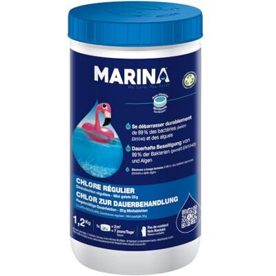 Marina Chlor zur Dauerbehandlung, Chlortabletten für Pool, kleine Pools, Desinfektion Chlor Kleiner Pool, Dauerdesinfektion Pool Marina Chlor zur Dauerbehandlung, Chlortabletten für Pool, kleine Pools, Desinfektion Chlor Kleiner Pool, Dauerdesinfektion Pool