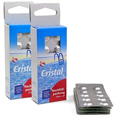 Cristal Pool Chlor & pH Wassertest Nachfüllpackung 4 x 30 Tabletten Für Pooltester pH-Wert Phenol Red & Chlor DPD 1 Testtabletten Cristal Pool Chlor & pH Wassertest Nachfüllpackung 4 x 30 Tabletten Für Pooltester pH-Wert Phenol Red & Chlor DPD 1 Testtabletten